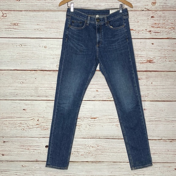 Rag & Bone 10” Dre High Rise Slim Boyfriend Jeans in Worn Wash Sz 27 - Picture 14 of 15